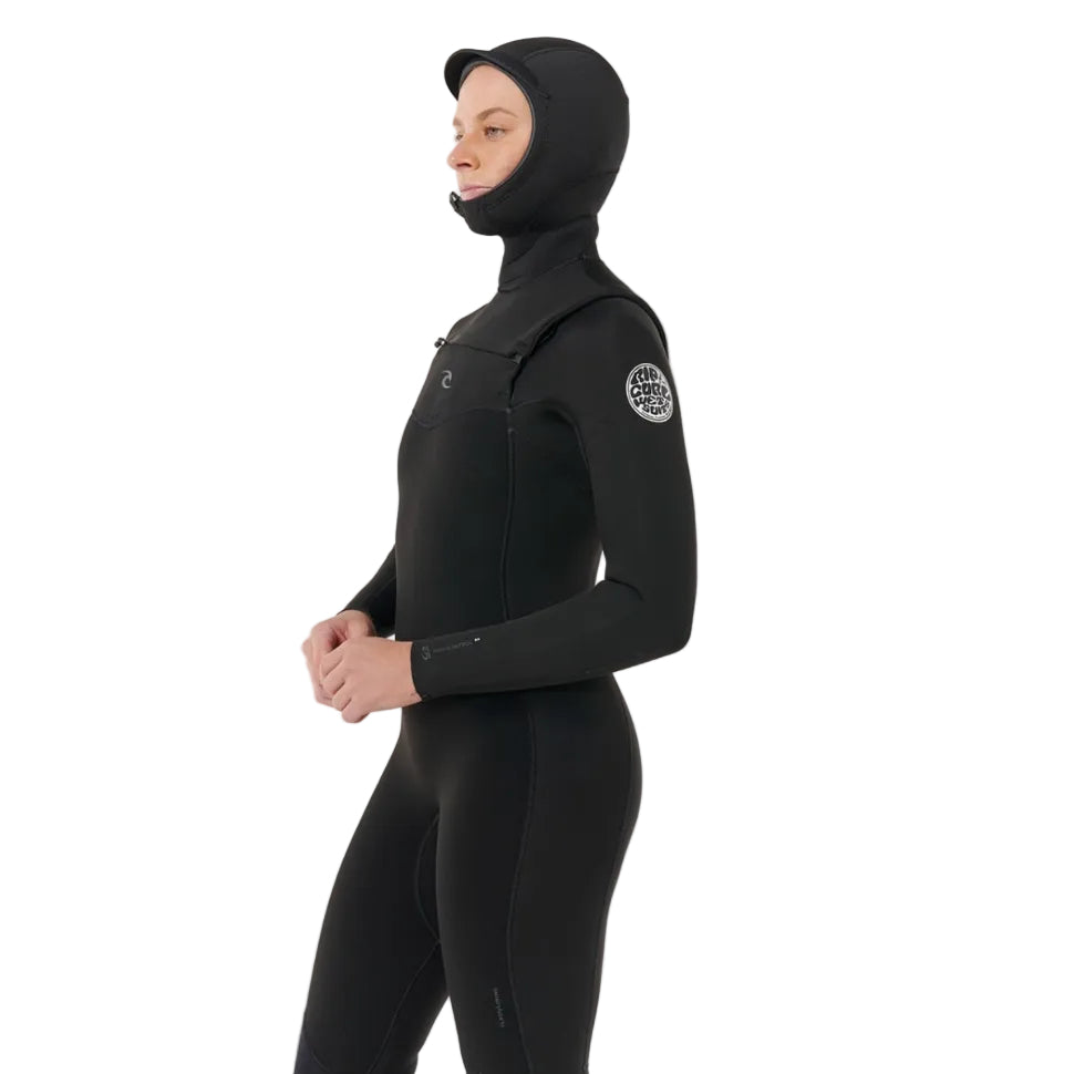 Rip Curl Womens Dawn Patrol Hooded 5/4mm Winter Wetsuit 2026 - Black