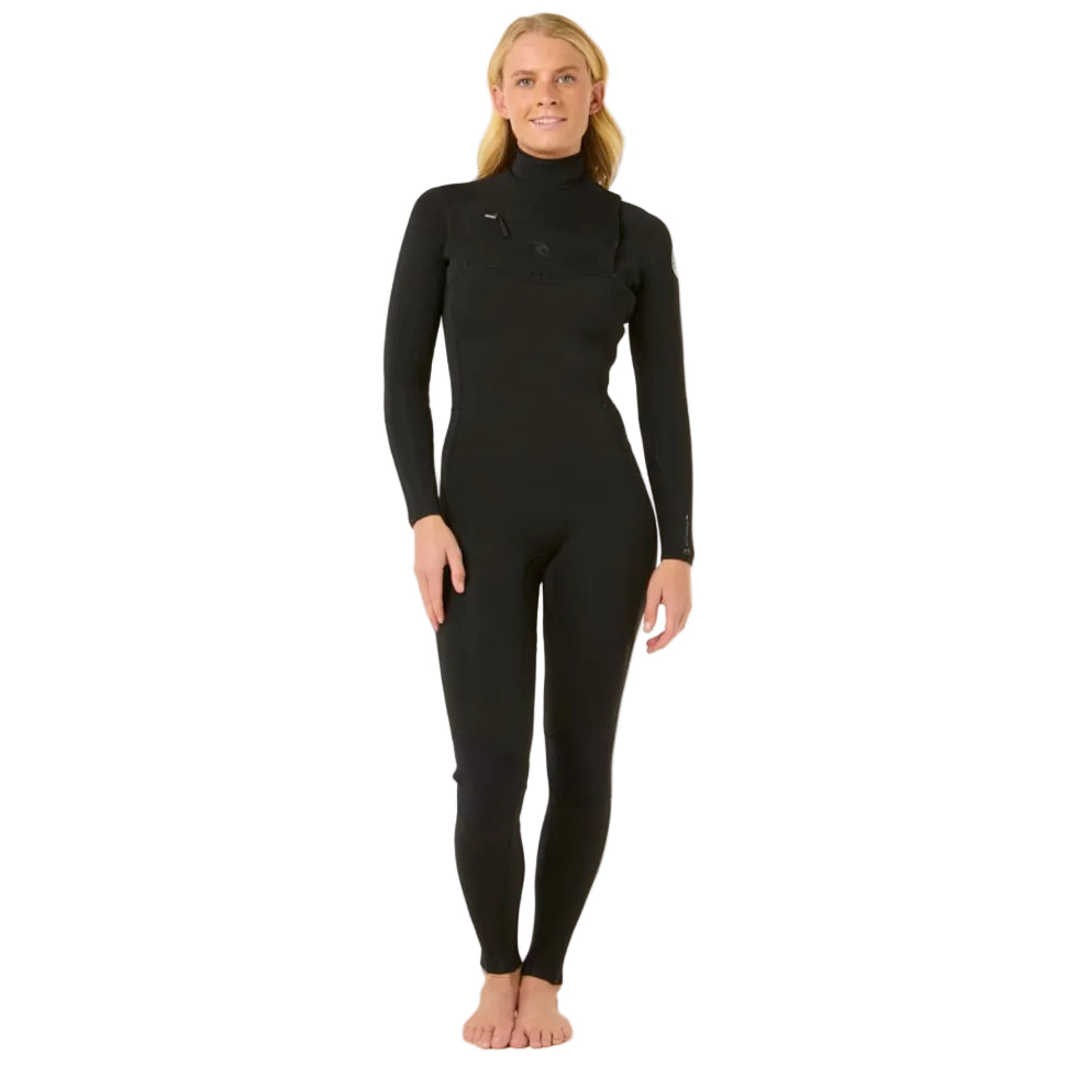 Rip Curl Womens Dawn Patrol Chest Zip 5/3mm Winter Wetsuit in Black