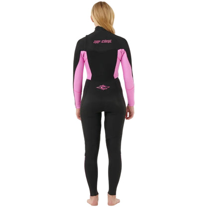 Rip Curl Womens Dawn Patrol Chest Zip 5/3mm Winter Wetsuit in Black/Pink