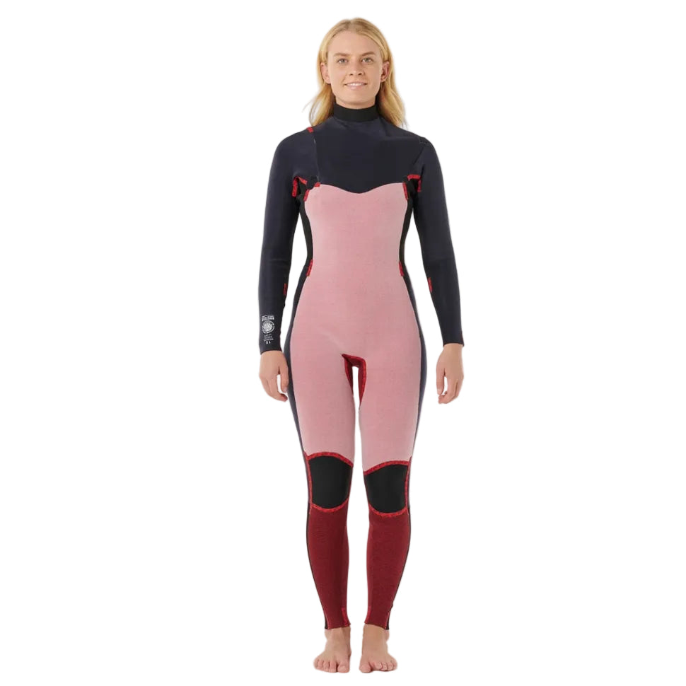 Rip Curl Womens Dawn Patrol Chest Zip 5/3mm Winter Wetsuit 2026 - Black/Pink