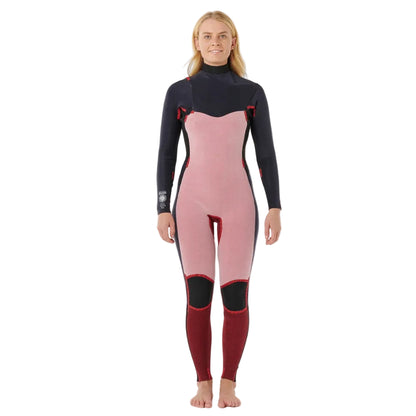 Rip Curl Womens Dawn Patrol Chest Zip 5/3mm Winter Wetsuit 2026 - Black/Pink