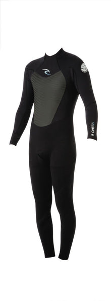 Rip Curl Omega 3/2mm Mens Back Zip Wetsuit 2021 - Black - Front