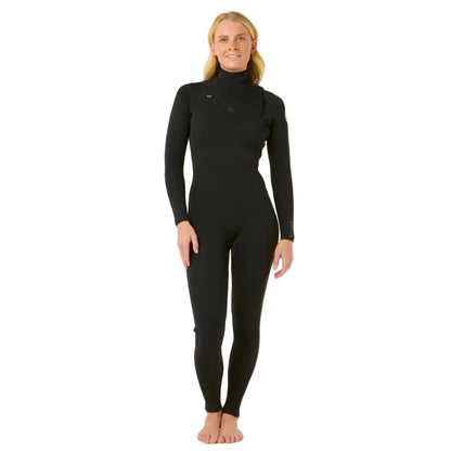 Rip Curl Womens Dawn Patrol Chest Zip GBS 3/2mm Summer Wetsuit in Black