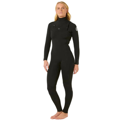 Rip Curl Womens Dawn Patrol Chest Zip GBS 3/2mm Summer Wetsuit 2026 - Black