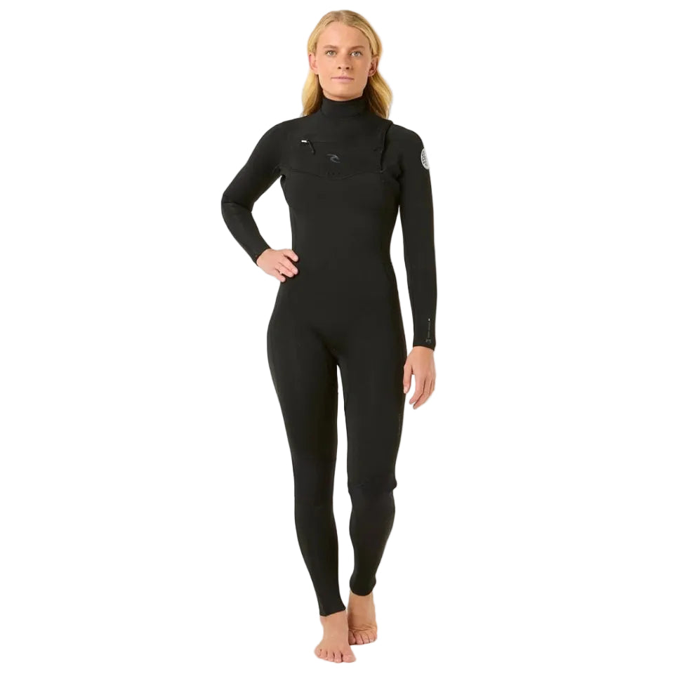 Rip Curl Womens Dawn Patrol Chest Zip GBS 3/2mm Summer Wetsuit 2026 - Black