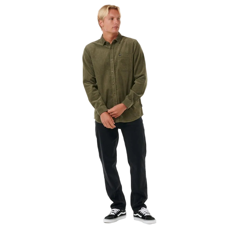 Rip Curl Classic Surf Cord Men's Long Sleeve Shirt - Dusty Olive