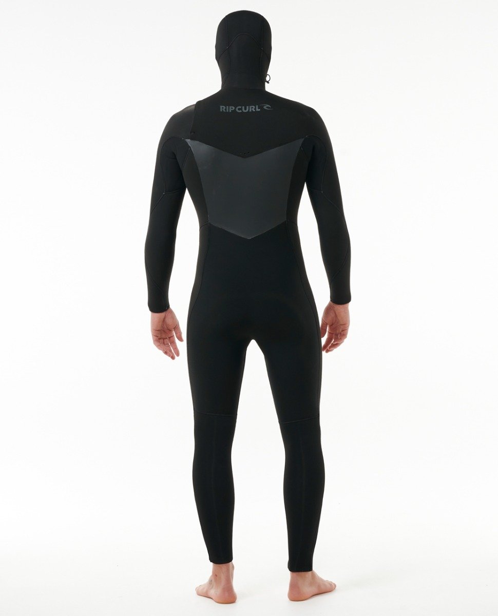 Rip Curl Dawn Patrol Hooded 6/4mm Chest Zip Wetsuit 2024 - Black