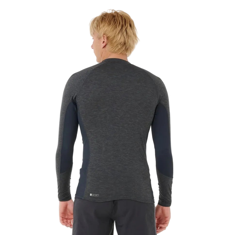 Rip Curl Dawn Patrol UPF Perf LS Rash Vest - Black Marle