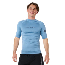 Rip Curl Dawn Patrol UPF Perf Rash Vest in Faded Denim