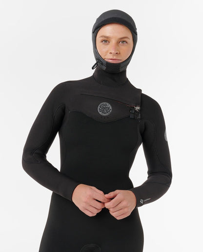 Rip Curl Womens Flashbomb Hooded 6/4mm Winter Wetsuit 2025 - Black