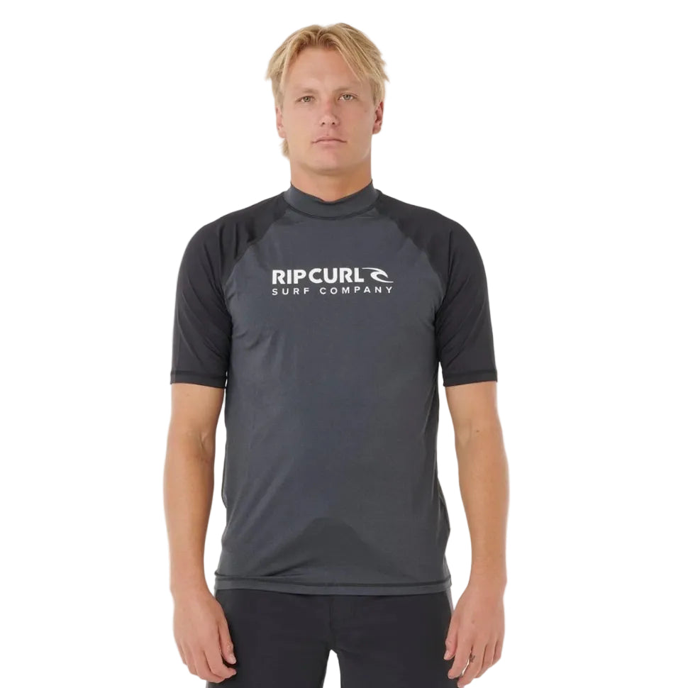 Rip Curl Shock UPF Rash Top in Black Marle