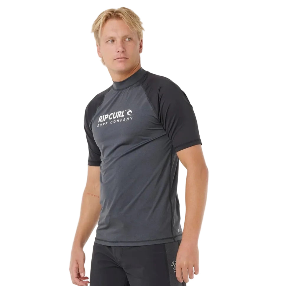 Rip Curl Shock UPF Rash Top - Black Marle