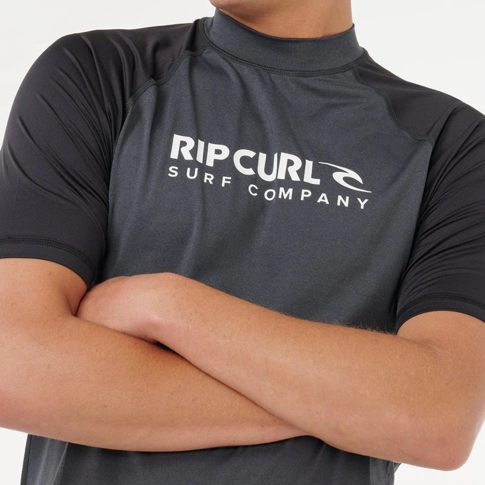 Rip Curl Shock UPF Rash Top - Black Marle