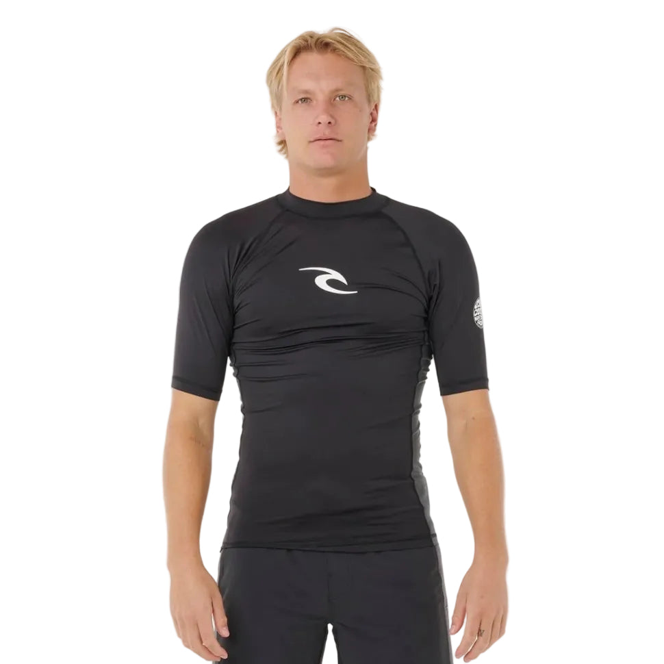 Rip Curl Waves UPF Perf Rash Top in Black