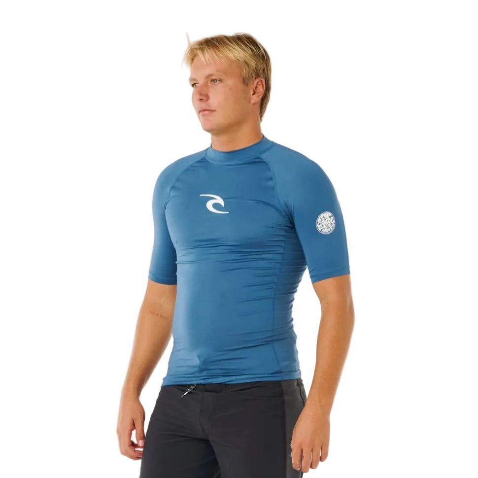 Rip Curl Waves UPF Perf Rash Top - Bluefin