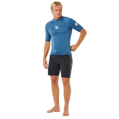Rip Curl Waves UPF Perf Rash Top - Bluefin