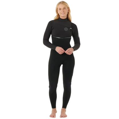 Rip Curl Womens E-Bomb Chest Zip 4/3mm Wetsuit 2026 - Black