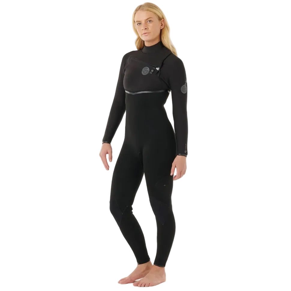 Rip Curl Womens E-Bomb Chest Zip 4/3mm Wetsuit 2026 - Black