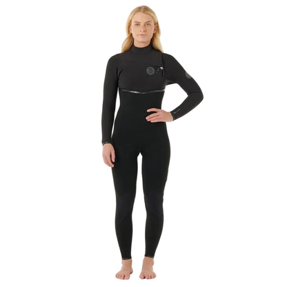 Rip Curl Womens E-Bomb Chest Zip 4/3mm Wetsuit in Black