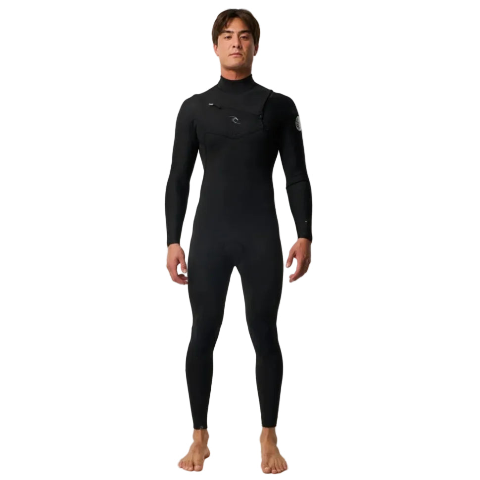 Rip Curl Dawn Patrol Chest Zip 3/2mm Summer Wetsuit in Black