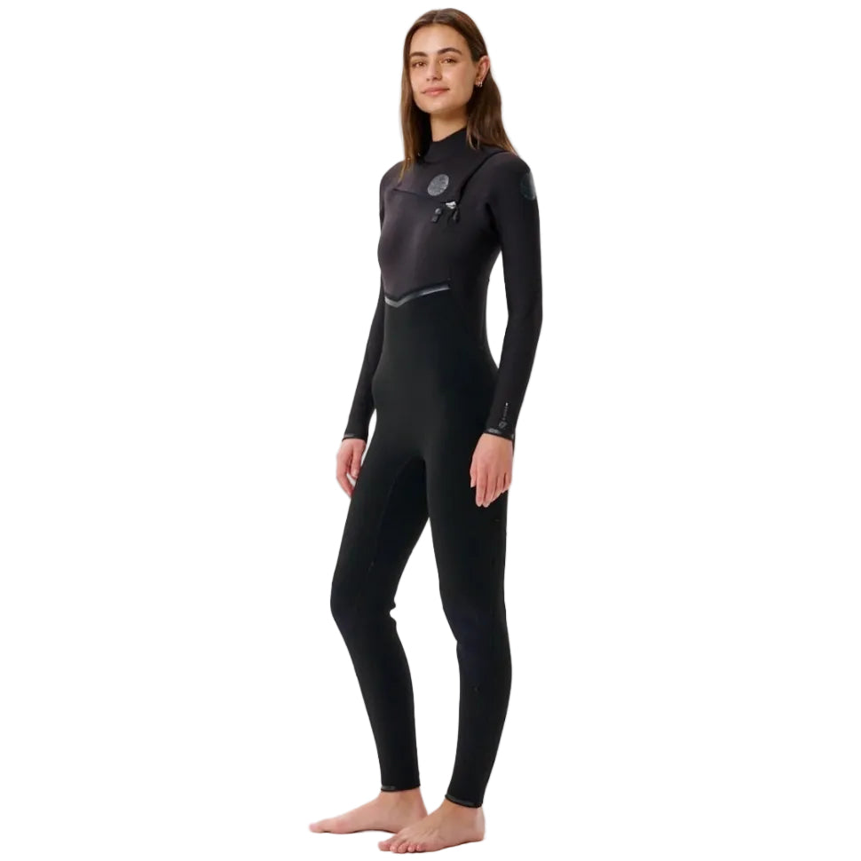 Rip Curl Womens E-Bomb Chest Zip 3/2mm Summer Wetsuit in Black