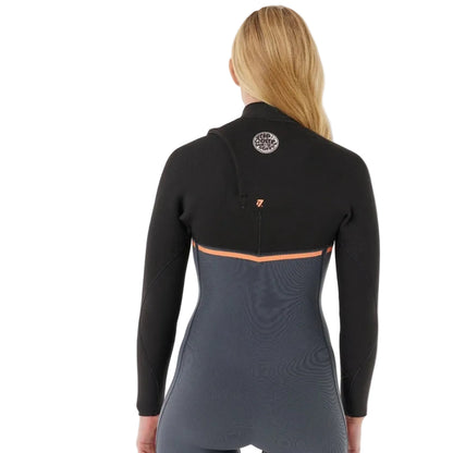 Rip Curl Womens E-Bomb Chest Zip 3/2mm Summer Wetsuit - Charcoal