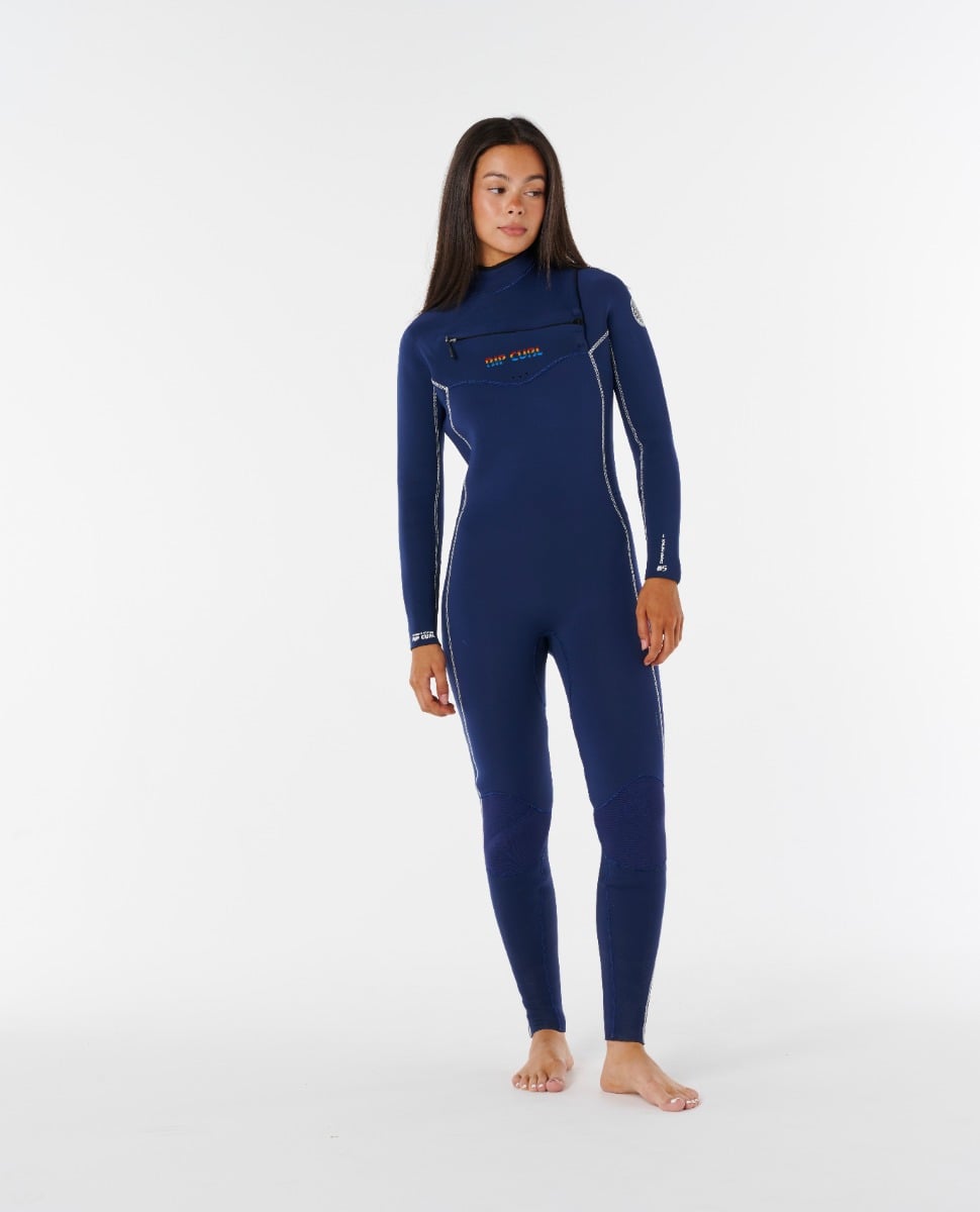 Rip Curl Womens Stephanie Gilmore Dawn Patrol Chest Zip 4/3mm Wetsuit 2026 - Navy