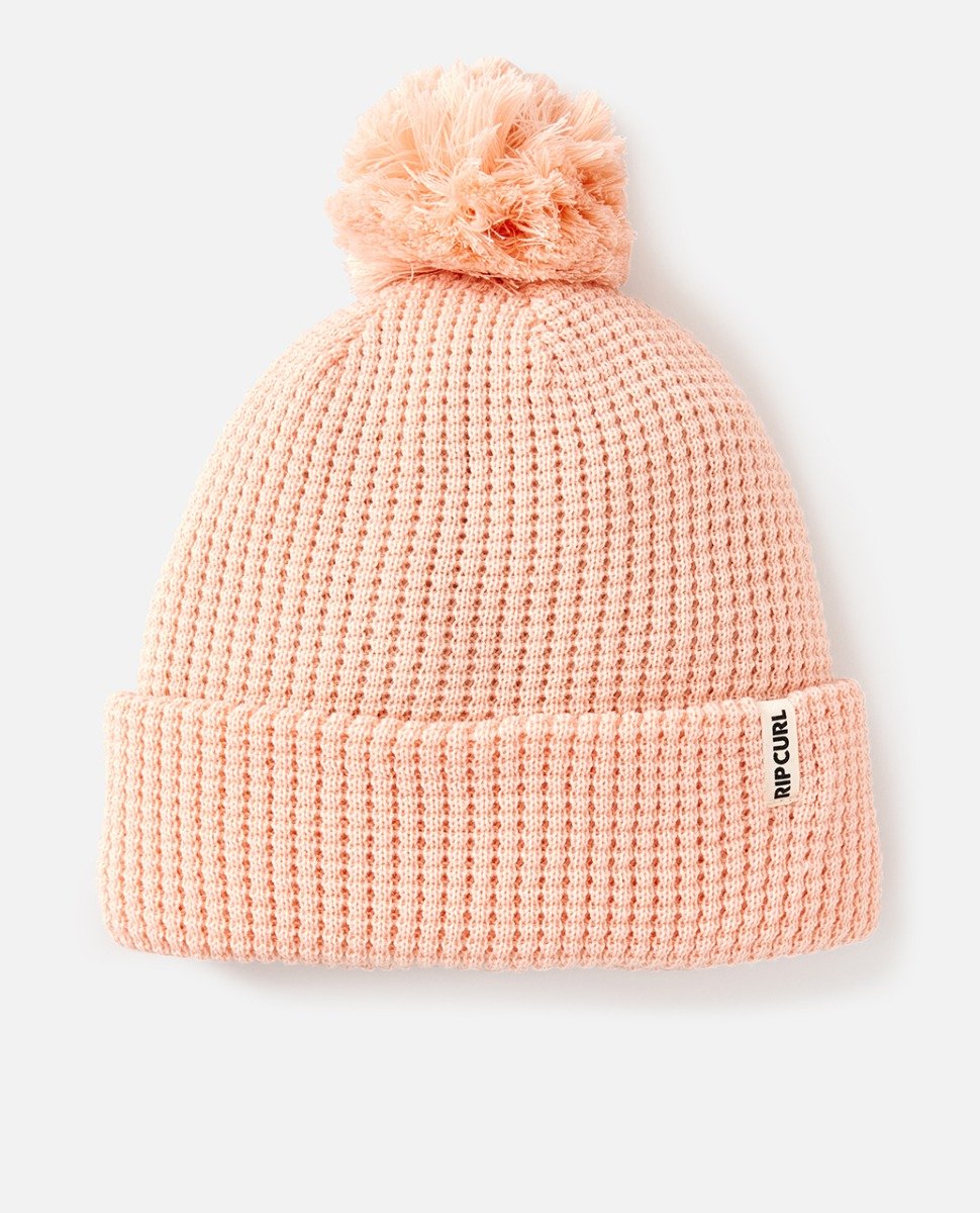 Rip Curl Anoeta Reg Pom Pom Beanie in Faded Rose
