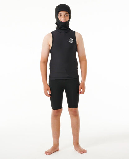 Rip Curl Kids F Bomb Polypro Hooded Vest in Black