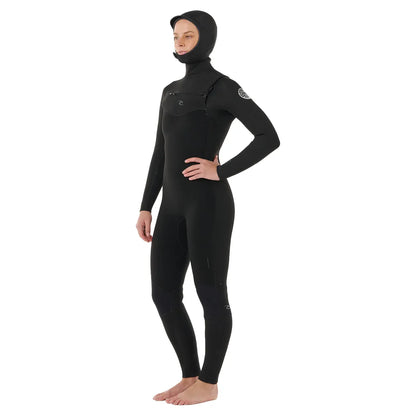 Rip Curl Women's Dawn Patrol 6/4mm Chest Zip Hooded Wetsuit - Black - 2025/2026 - Buy online today