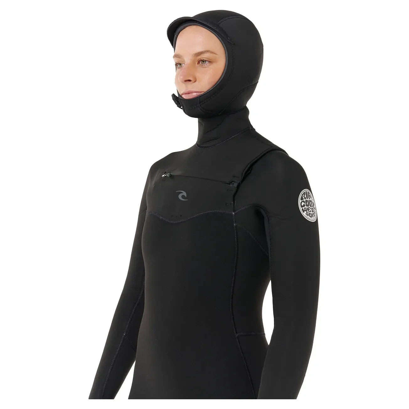 Rip Curl Women's Dawn Patrol 6/4mm Chest Zip Hooded Wetsuit - Black - 2025/2026 - Buy online today