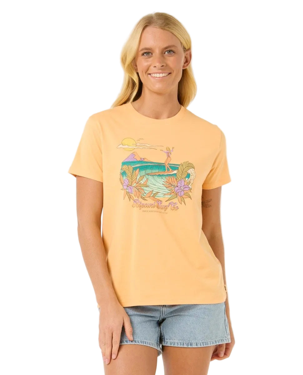 Rip Curl Gliding Womens Standard Tee - Pastel Orange