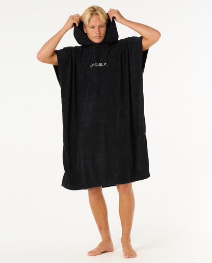 Rip Curl Brand Hooded Towel Men's Changing Robe - Black/Grey