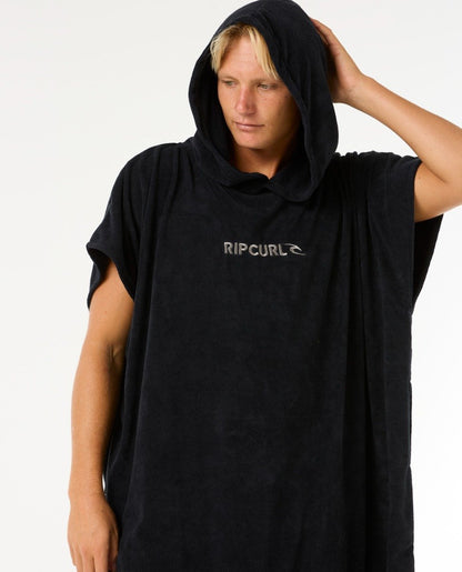Rip Curl Brand Hooded Towel Men's Changing Robe - Black/Grey