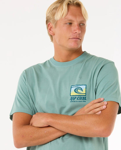 Rip Curl Raw Energy Men's Trad Tee - Blue Lagoon