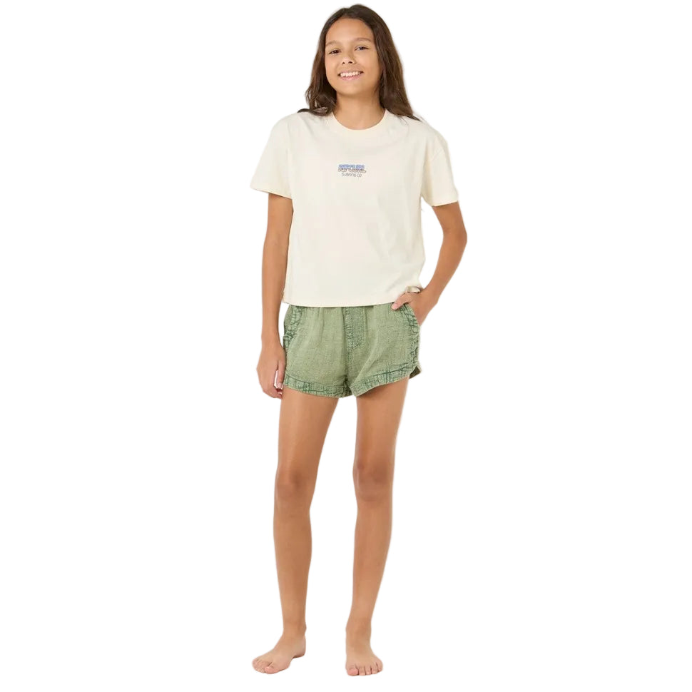 Rip Curl Sun and Sea Girls Crop Tee - Bone