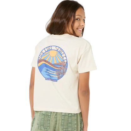 Rip Curl Sun and Sea Girls Crop Tee - Bone