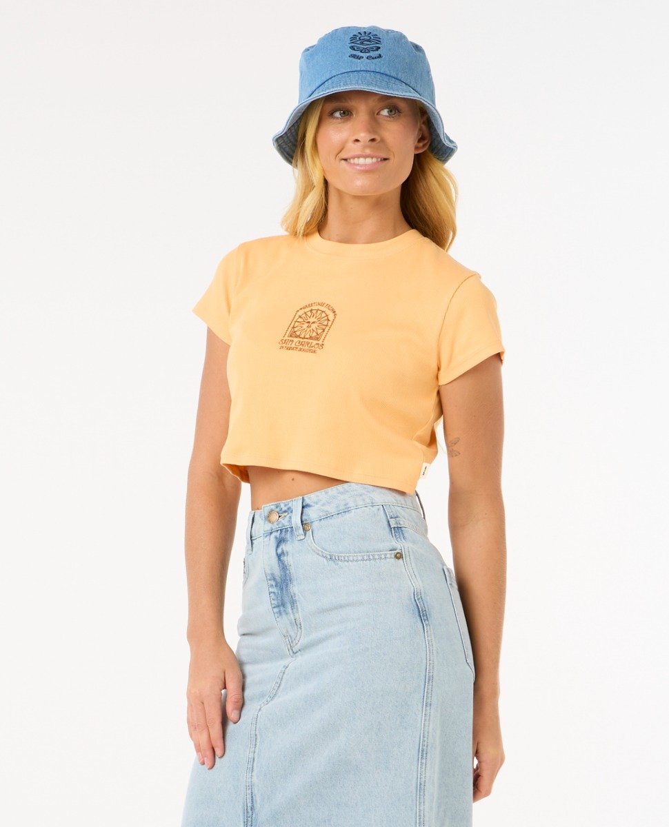 Rip Curl San Carlos Crop Women's Baby Tee - Pastel Orange