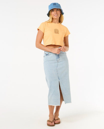 Rip Curl San Carlos Crop Women's Baby Tee - Pastel Orange