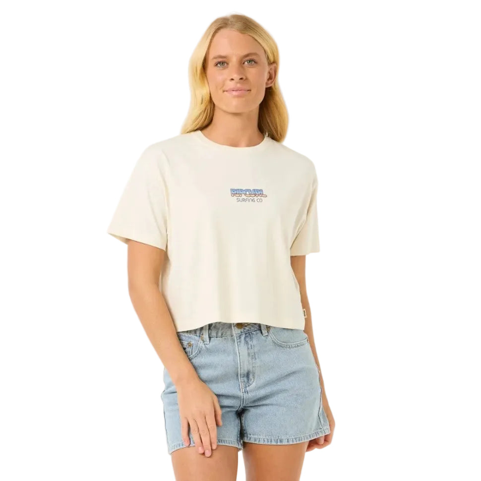 Rip Curl Sun and Sea Womens Crop Tee - Bone