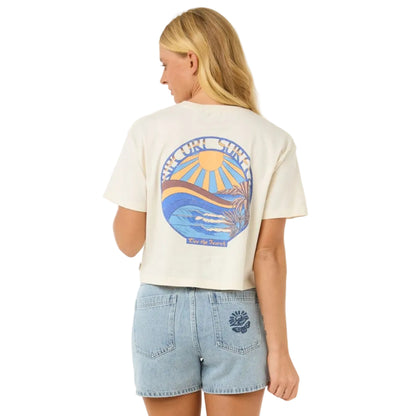 Rip Curl Sun and Sea Women's Crop Tee - Bone