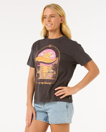 Rip Curl Sun and Sea Women's Relaxed Tee - Washed Black