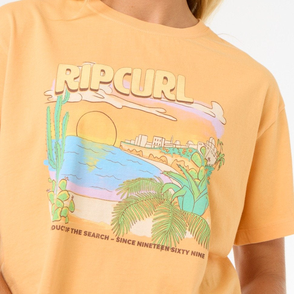 Rip Curl La Paloma Women's Crop Tee - Pastel Orange
