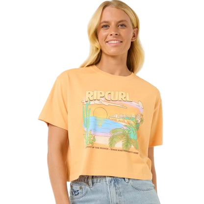Rip Curl La Paloma Women's Crop Tee - Pastel Orange