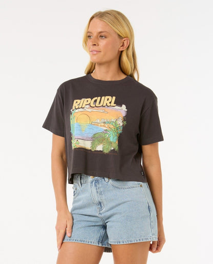 Rip Curl La Paloma Women's Crop Tee - Washed Black