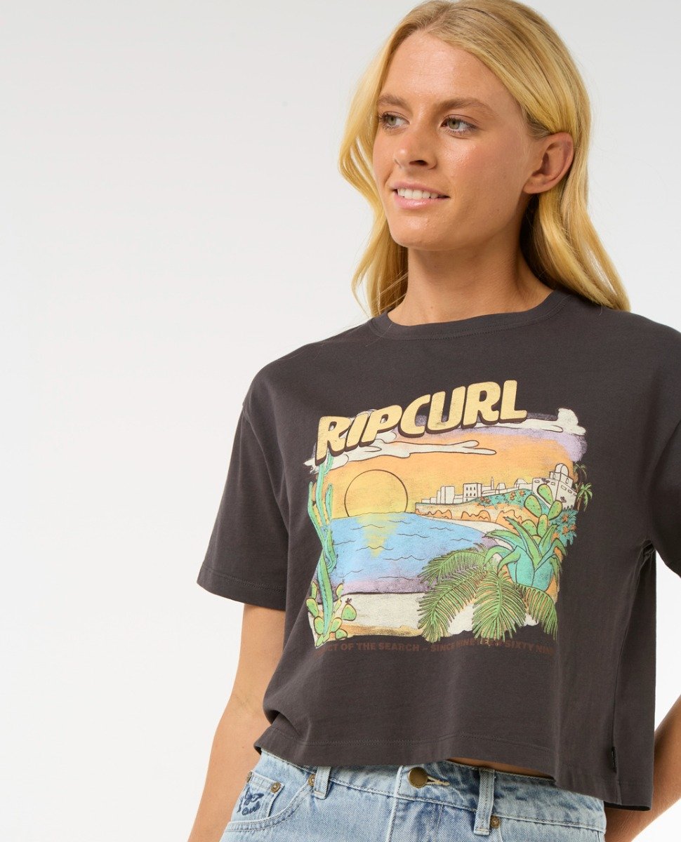 Rip Curl La Paloma Women's Crop Tee - Washed Black