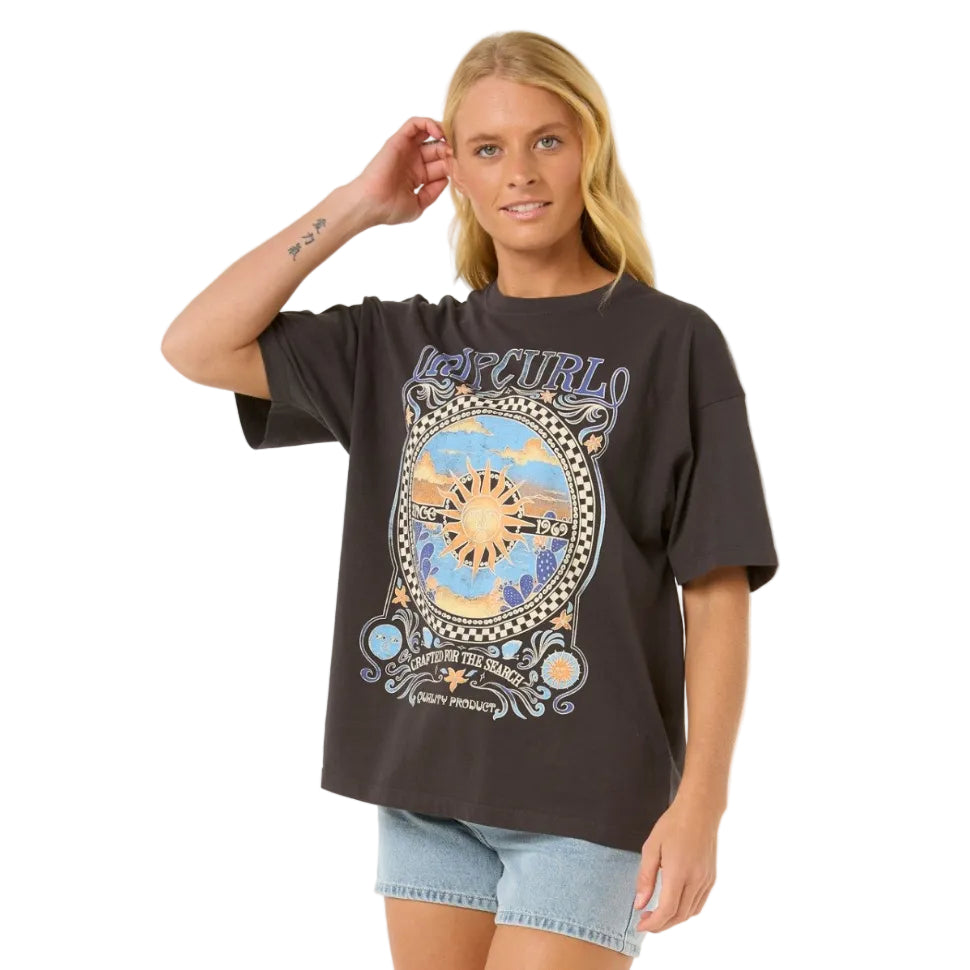 Rip Curl Luna Women's Heritage Tee - Washed Black