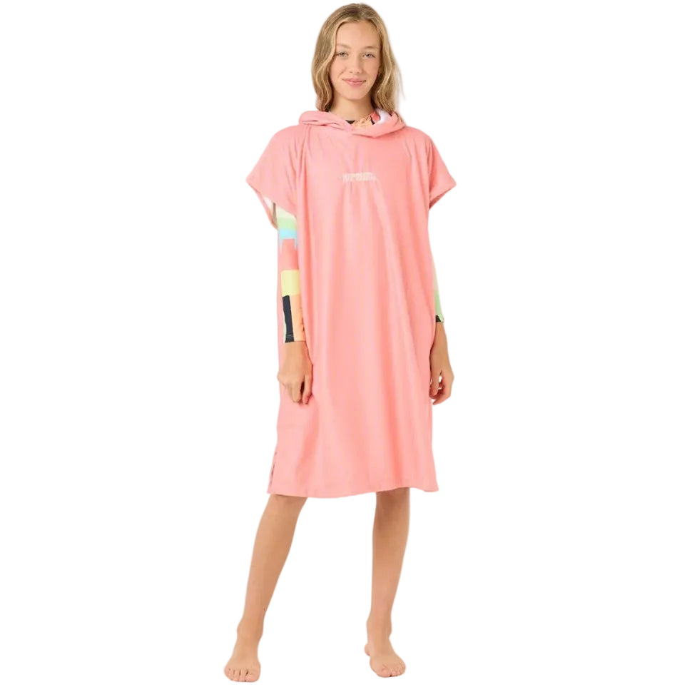 Rip Curl Mixed Hooded Girls Towel Changing Robe - Mango