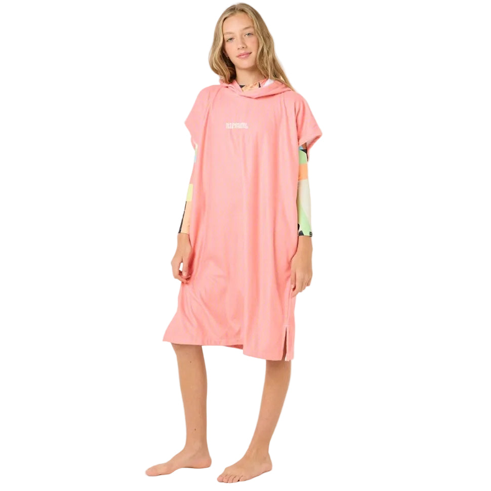 Rip Curl Mixed Hooded Girls Towel Changing Robe - Mango