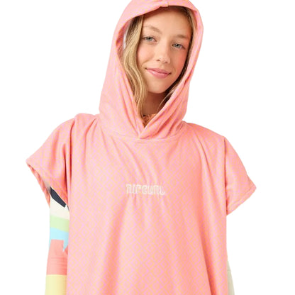 Rip Curl Mixed Hooded Girls Towel Changing Robe - Mango